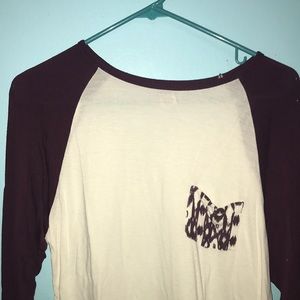 Pacsun red and maroon baseball tee